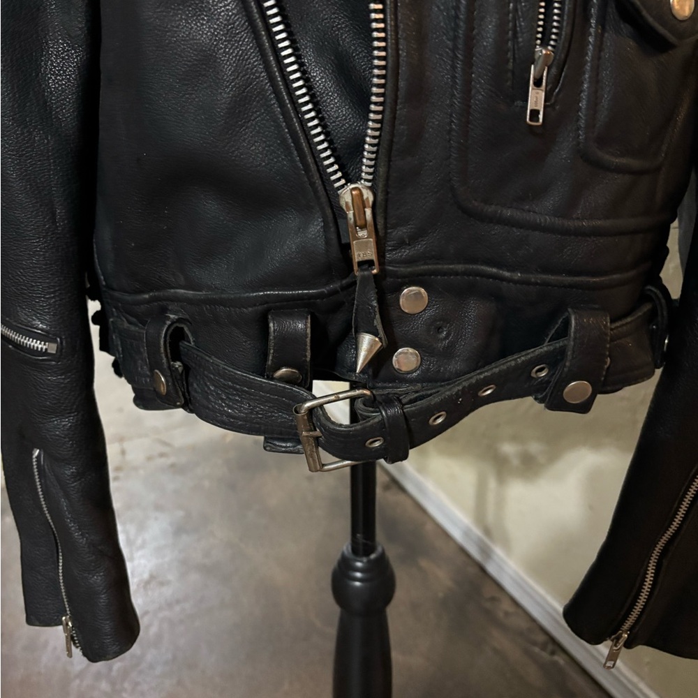 McClintock Heritage Collection Black Leather Biker Jacket. Genuine Leather. - Picture 8 of 11